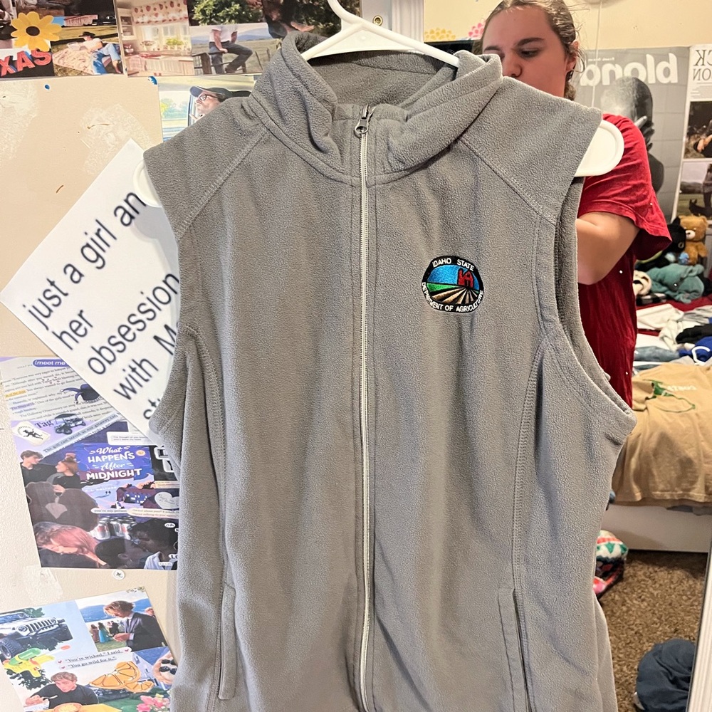 Port Authority Gray Fleece Vest